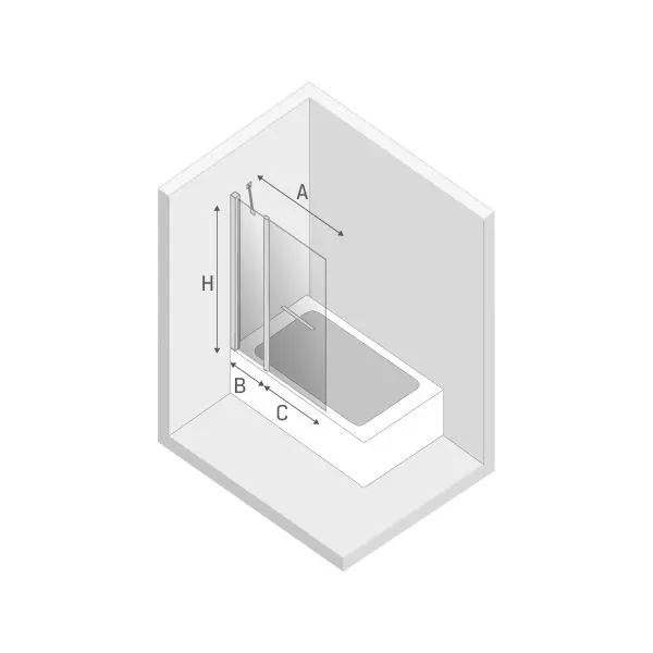 Paravan de cada New Trendy New Soleo P-0026 100x140 (Chrome)