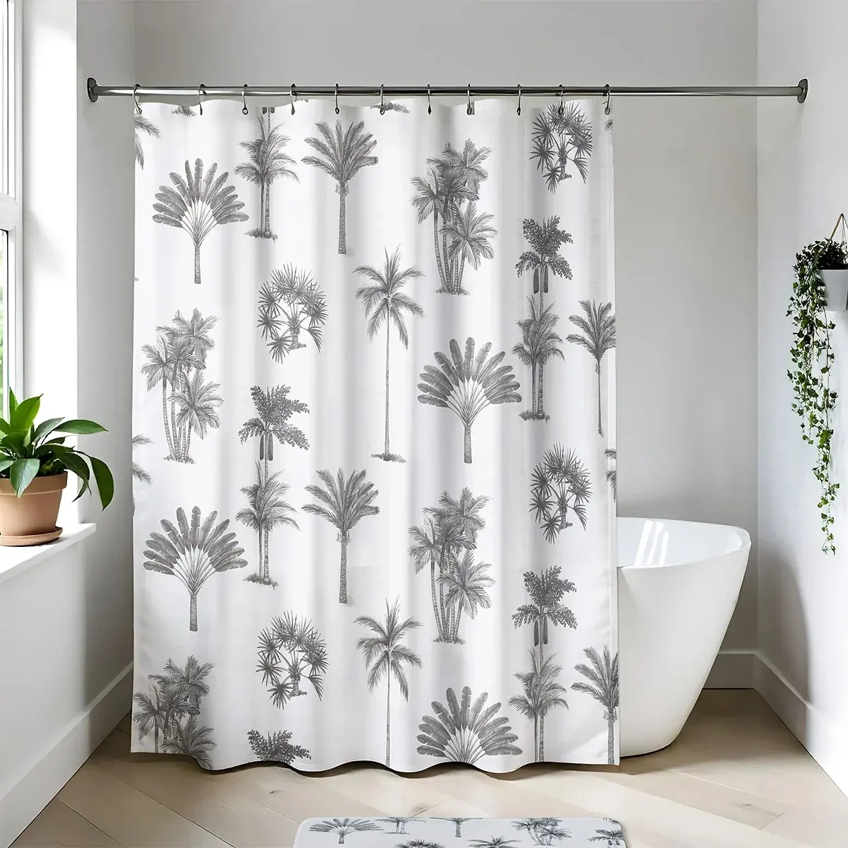 Perdea pentru cada Tendance Arizona Dream 180x200 (White/Grey) - 2