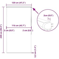 Perdea pentru dus VidaXL 4015058 120x240cm (White) Thumb