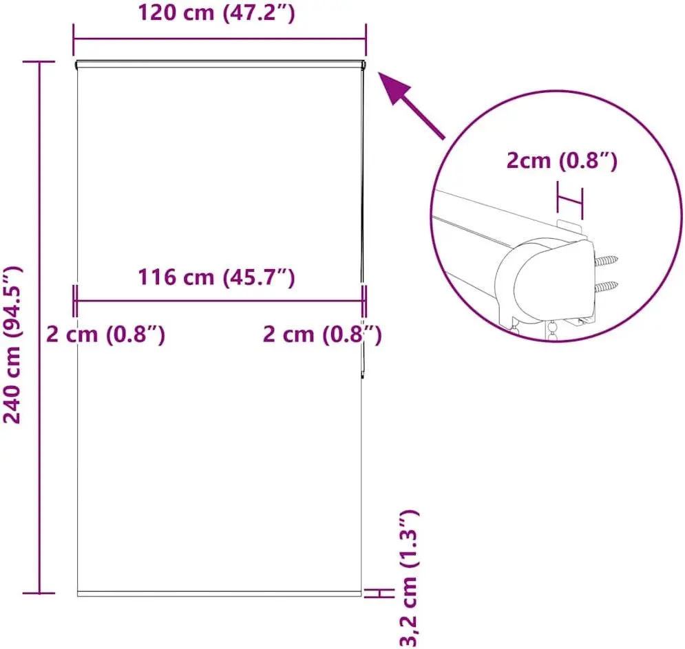 Perdea pentru dus VidaXL 4015058 120x240cm (White)