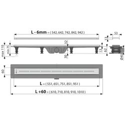 Душевой трап Alcaplast APZ18-650M 650х60 (Grey) Thumb