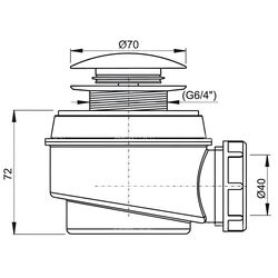 Sifon pentru cadita de dus Alcaplast A465-50 (White/Inox) Thumb