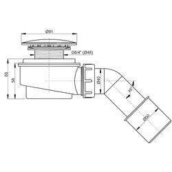 Sifon pentru cadita de dus Alcaplast A471CR-60 (White/Inox) Thumb