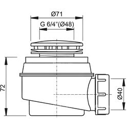 Сифон для душевого поддона Alcaplast A47CR-50 (White/Inox) Thumb