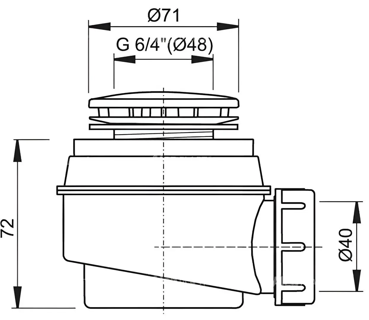 Сифон для душевого поддона Alcaplast A47CR-50 (White/Inox)