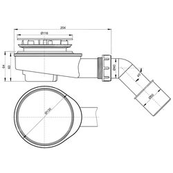 Сифон для душевого поддона Alcaplast A491CR (White/Inox) Thumb