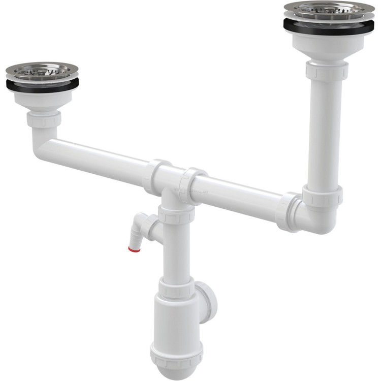 Сифон для двойной мойки Alcaplast A456P