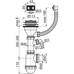 Сифон для кухонной мойки Alcaplast A447P-DN50/40 Thumb