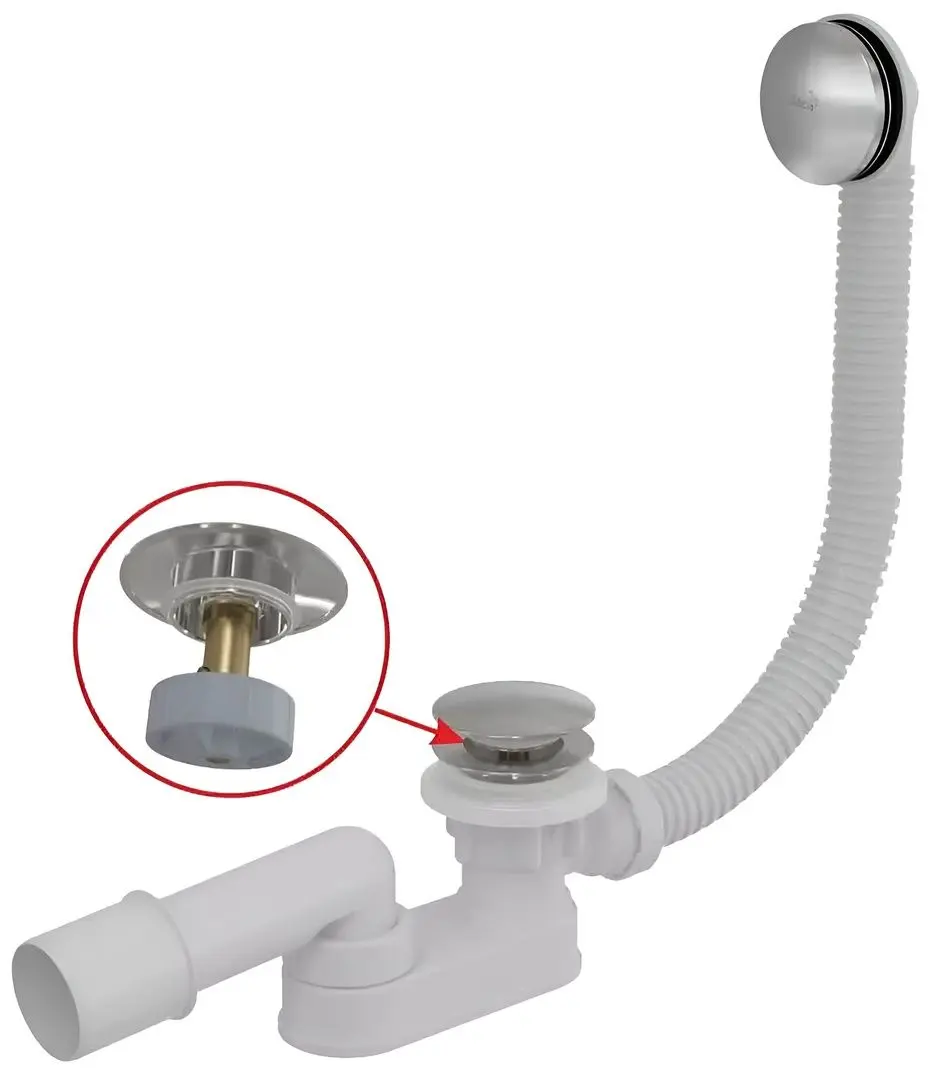 Сифон для ванны Alcaplast A507CKM-80 (White) - 2