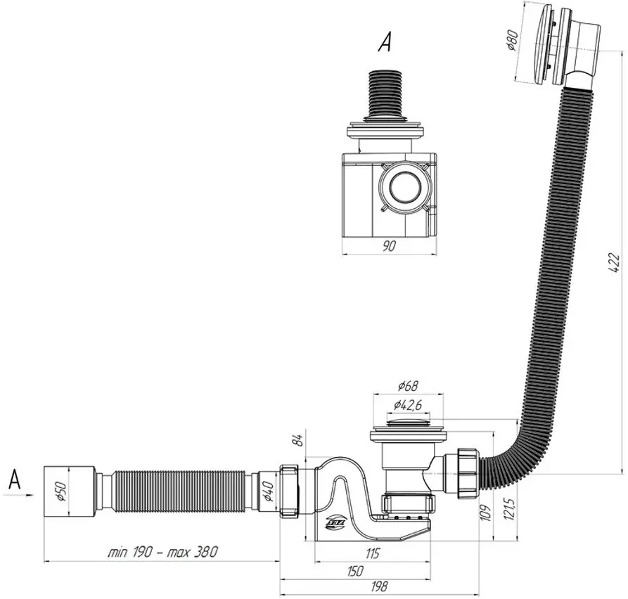 Sifon pentru cada Ani Plast 19141