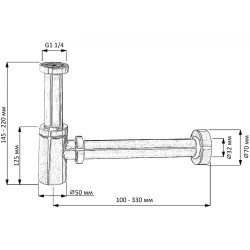 Sifon pentru lavoar Creavit SF198S (Black) Thumb