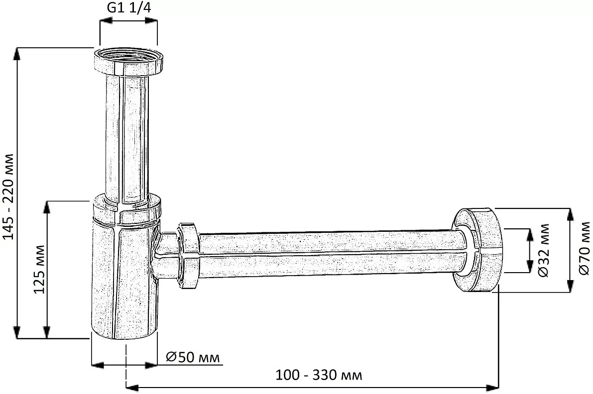 Sifon pentru lavoar Creavit SF198S (Black)
