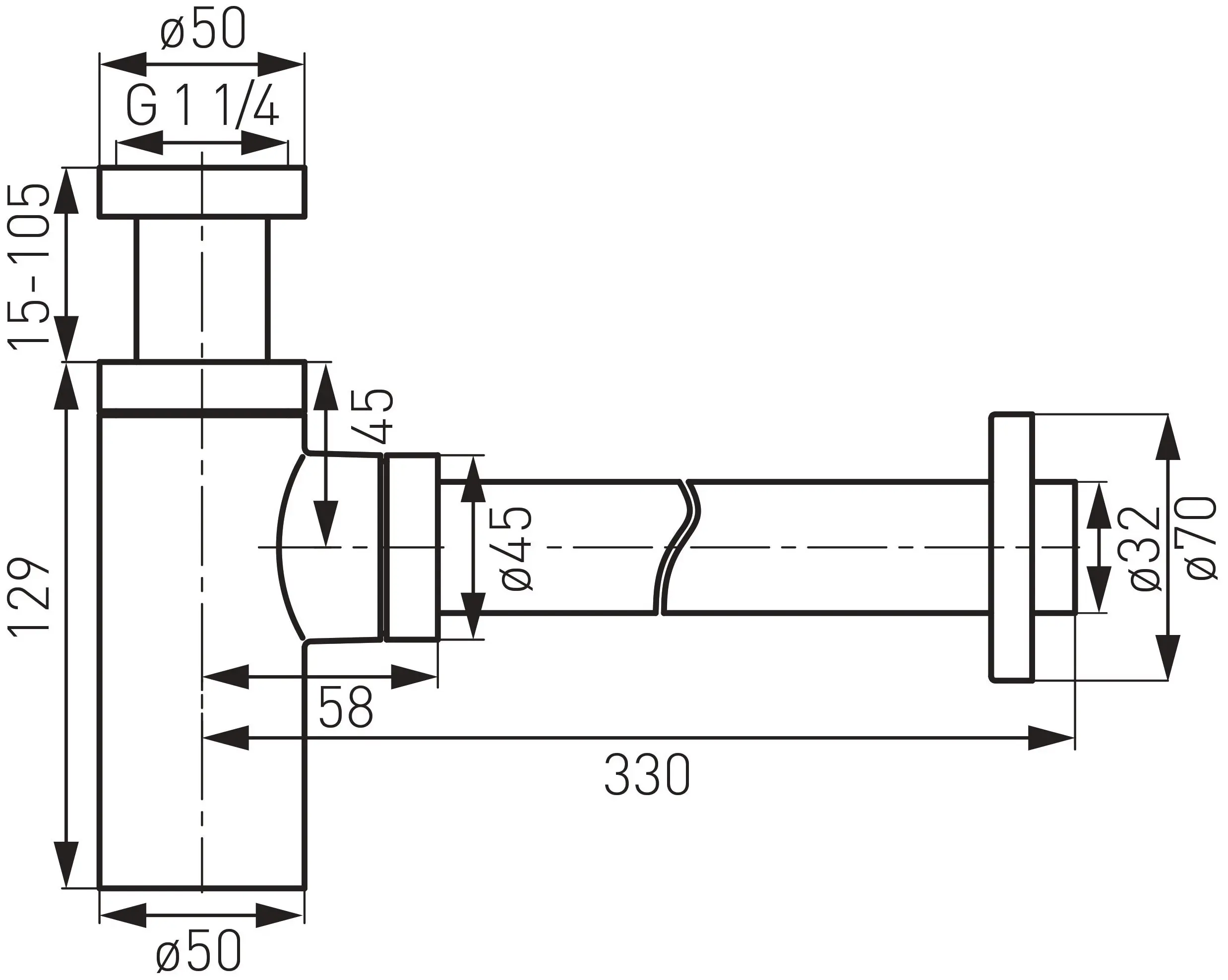 Sifon pentru lavoar Ferro S282 (Chrome)