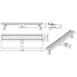 Душевой трап Mat eco G001-500 Lines 500x70 (Inox) Thumb