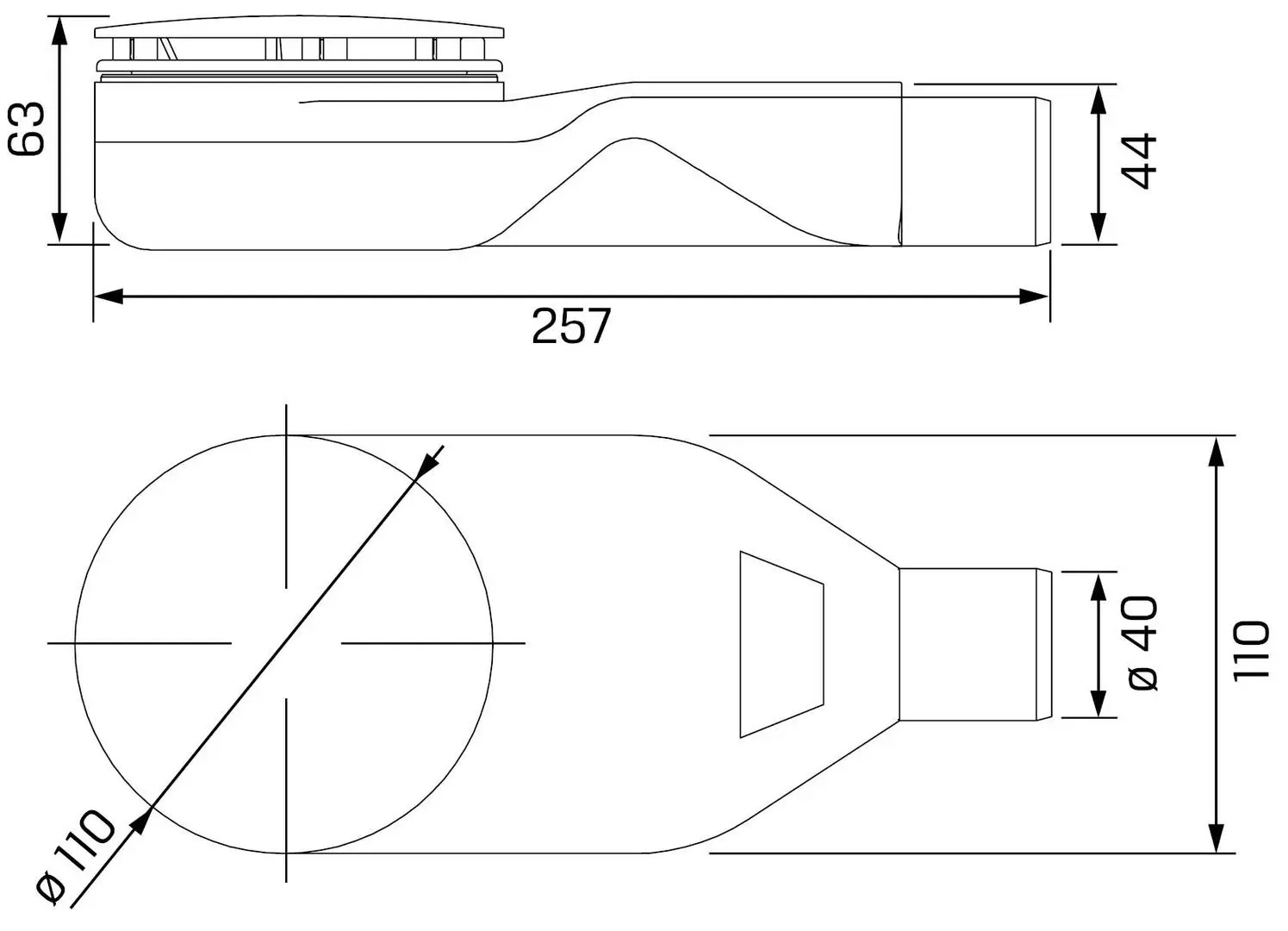 Сифон для душевого поддона New Trendy S-0039 (Black)