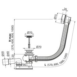 Sifon pentru cada de baie Polimat 6103064 (White) Thumb