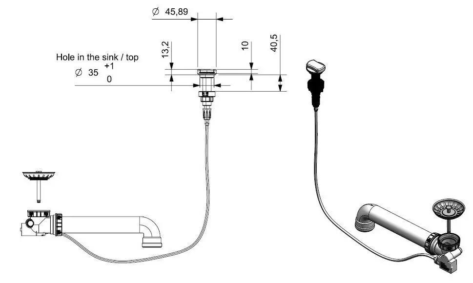 Сифон для мойки Reginox Pop-up R22276 (Inox)