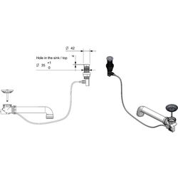 Сифон для мойки Reginox Push-Popup M1784 (Gun Metal) Thumb
