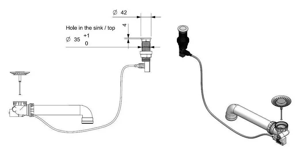 Сифон для мойки Reginox Push-Popup R35085 (Inox)
