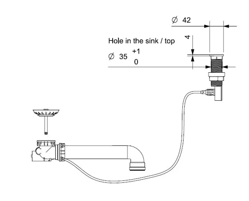 Sifon pentru chiuveta Reginox Push-Popup R35801 (Jet Black)