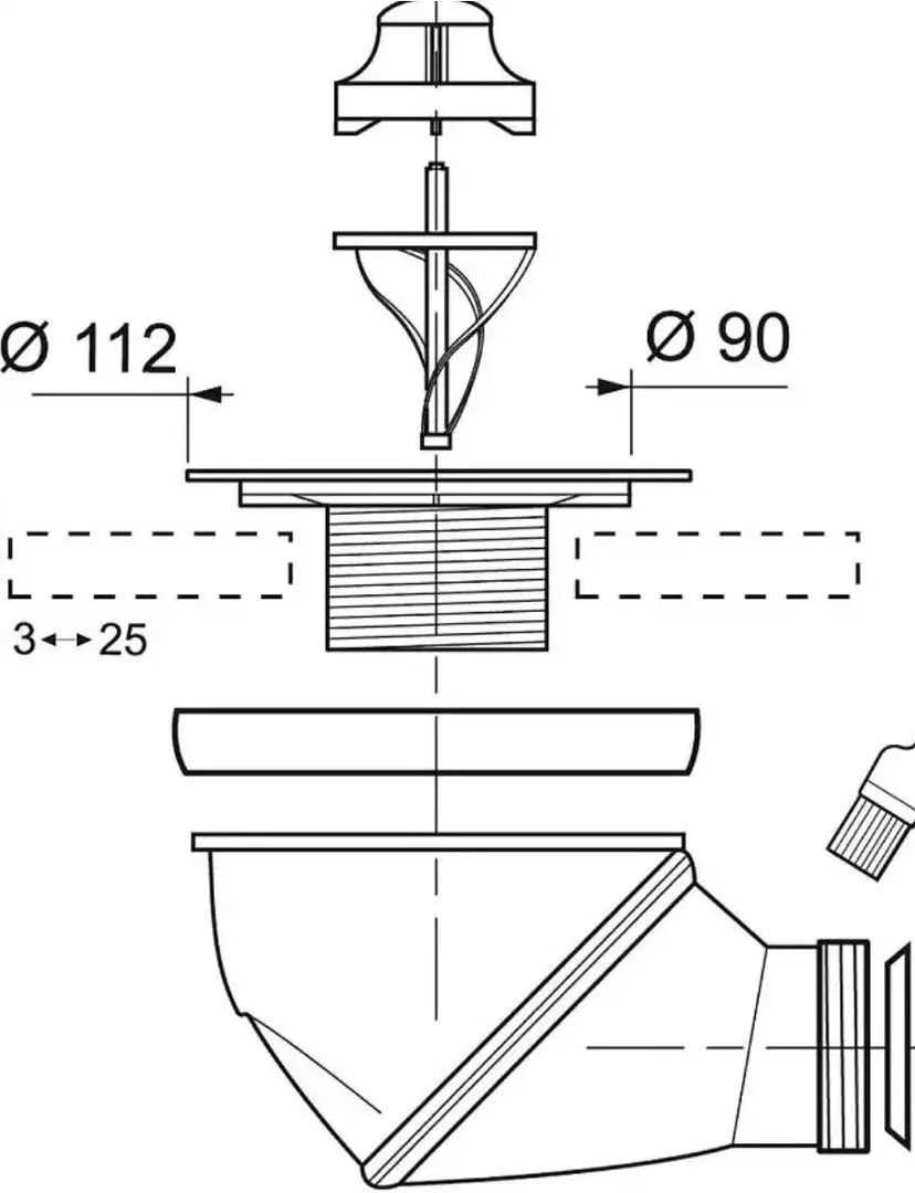 Rigola de dus Wirquin James Bond 360 30723967 115x115mm (Inox)