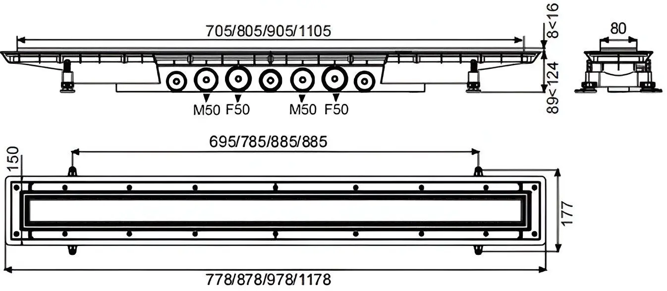 Душевой трап Wirquin Venisio Expert 30723959 800mm - 3