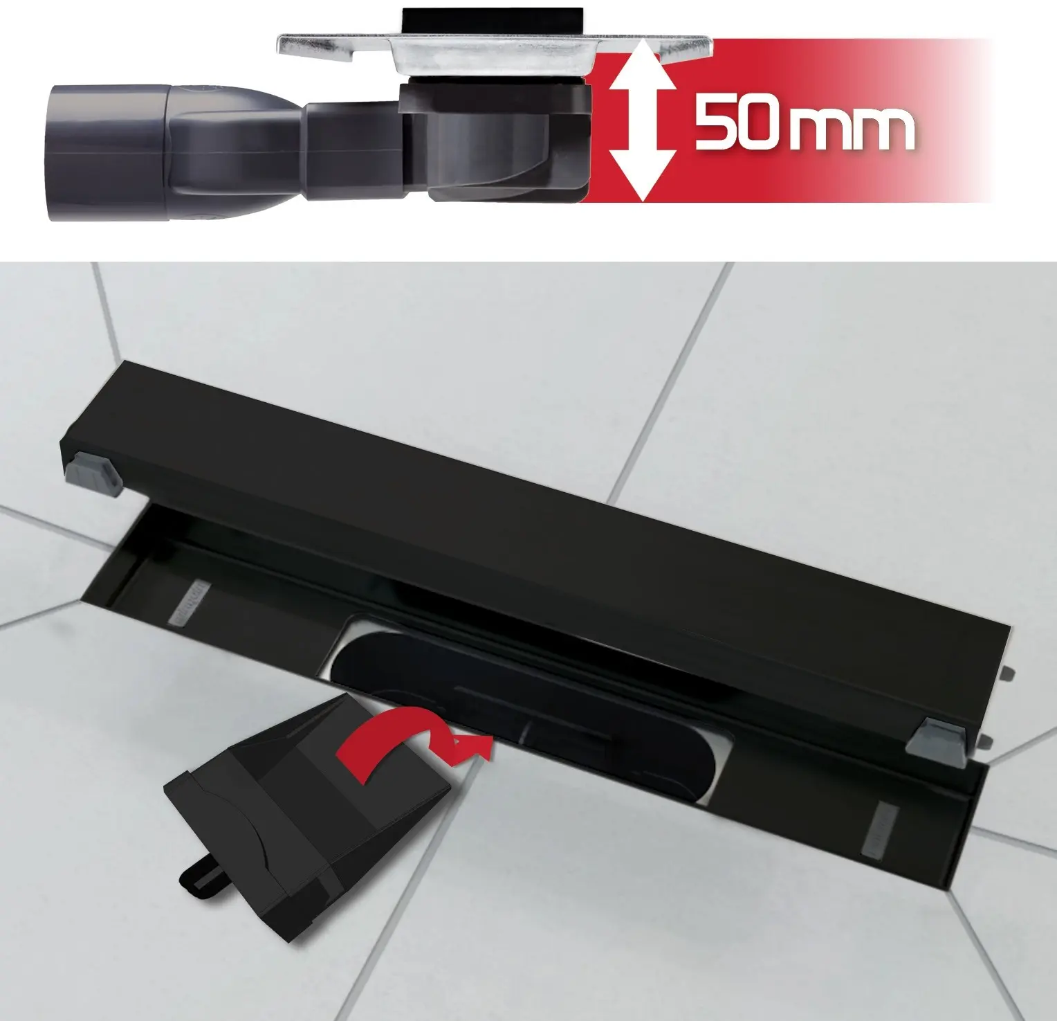 Душевой трап Wirquin Venisio Slim 500mm (Black)