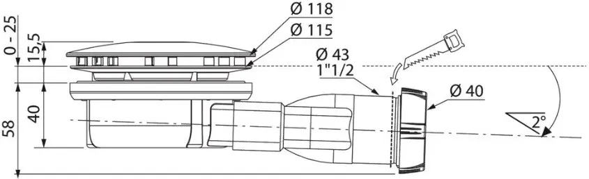 Сифон для душевого поддона Wirquin Slim+ (Gold)