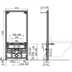 Инсталляция для биде Alcaplast A105/1120 Thumb