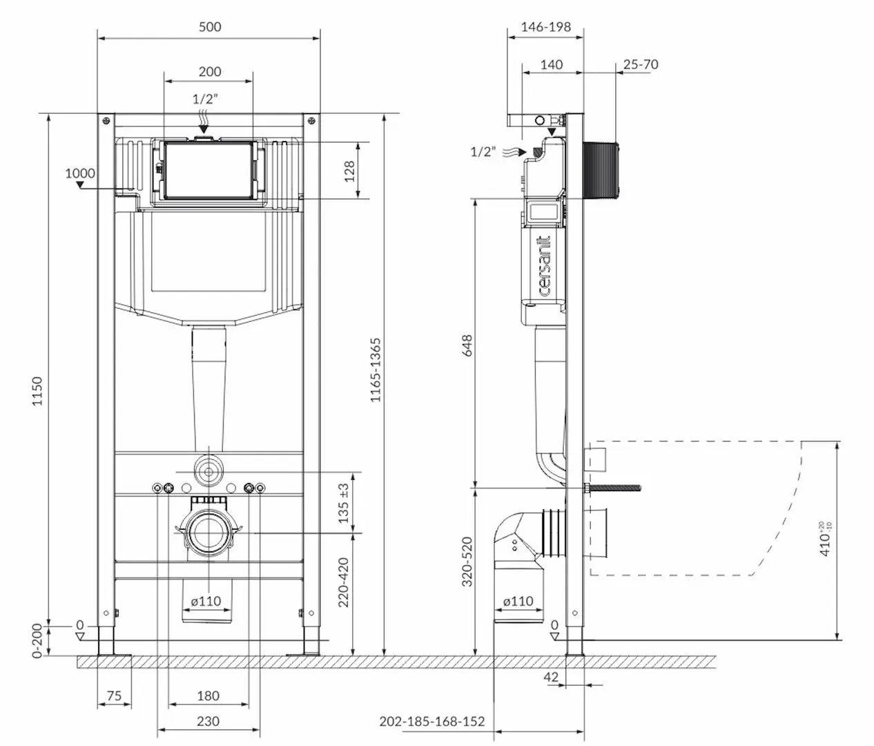 Instalare pentru vas WC Cersanit System 50 K97-526 (Blue)