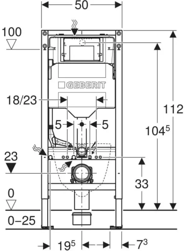 Система инсталляции для унитазов Geberit Duofix Basic UP100 111.153.00.1