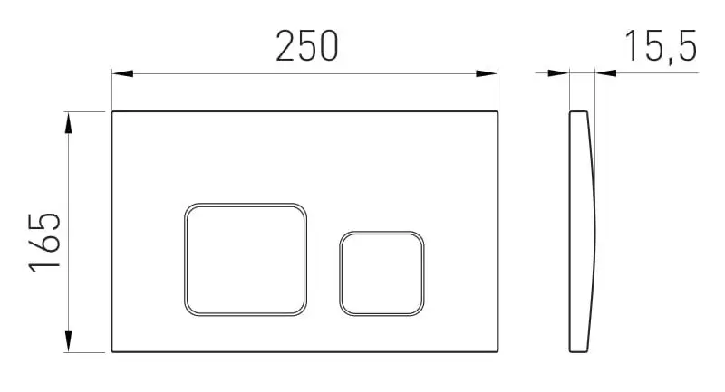 Кнопка смыва Volle Cuadra Evo 222111 (Chrome)