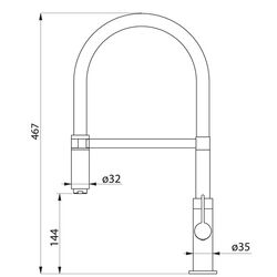 Смеситель для мойки Aquasanita Colos 2003-001 (Black/Chrome) Thumb