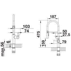 Смеситель для мойки Blanco Catris-S Flexo 525793 (Black Matt) Thumb