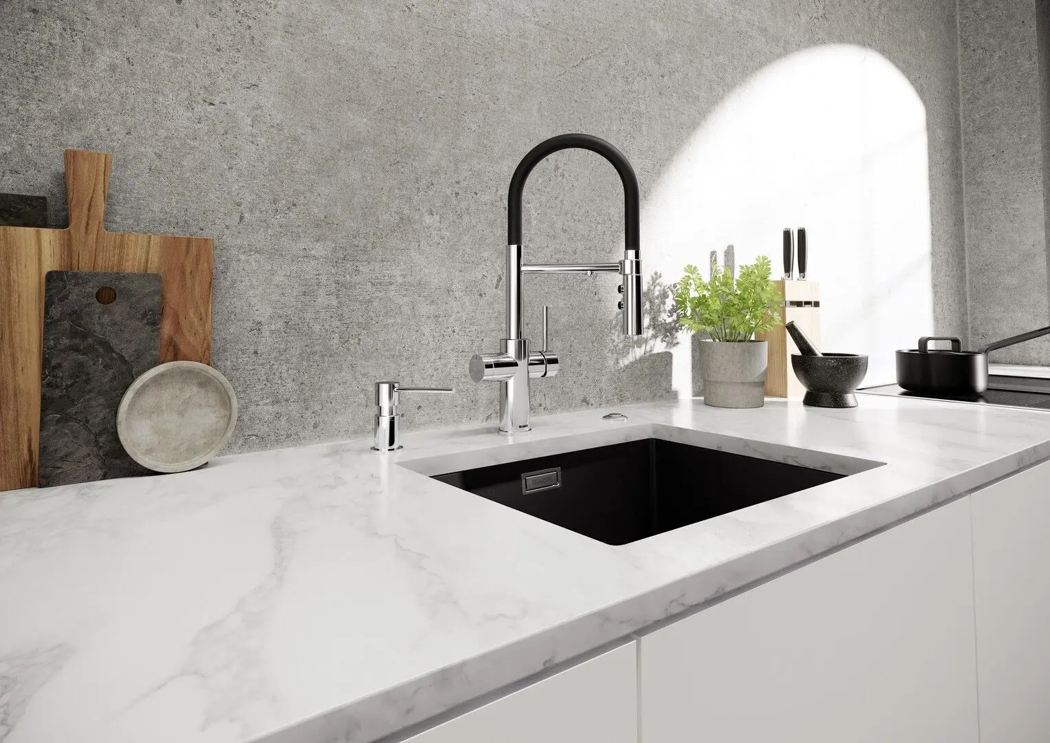 Baterie pentru chiuveta Blanco Catris-S Flexo Filter 526705 (Chrome/Black) - 2