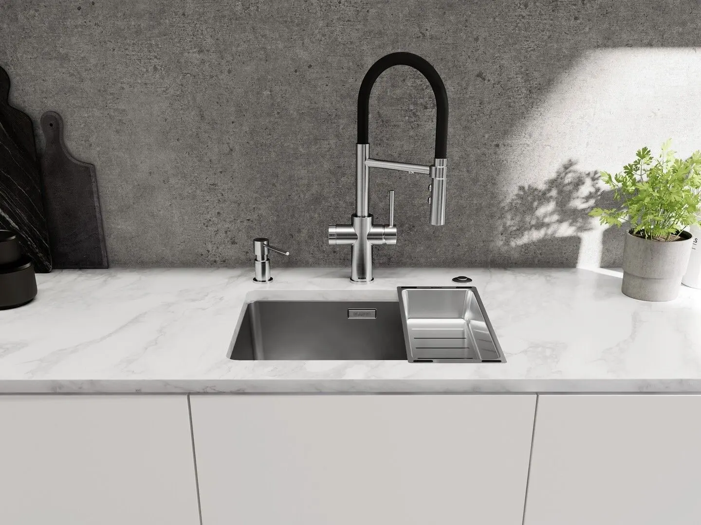 Baterie pentru chiuveta Blanco Catris-S Flexo Filter 526706 (Inox/Black) - 2