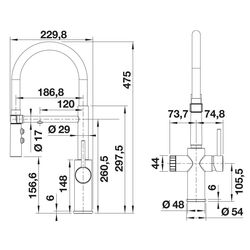 Baterie pentru chiuveta Blanco Catris-S Flexo Filter 526706 (Inox/Black) Thumb