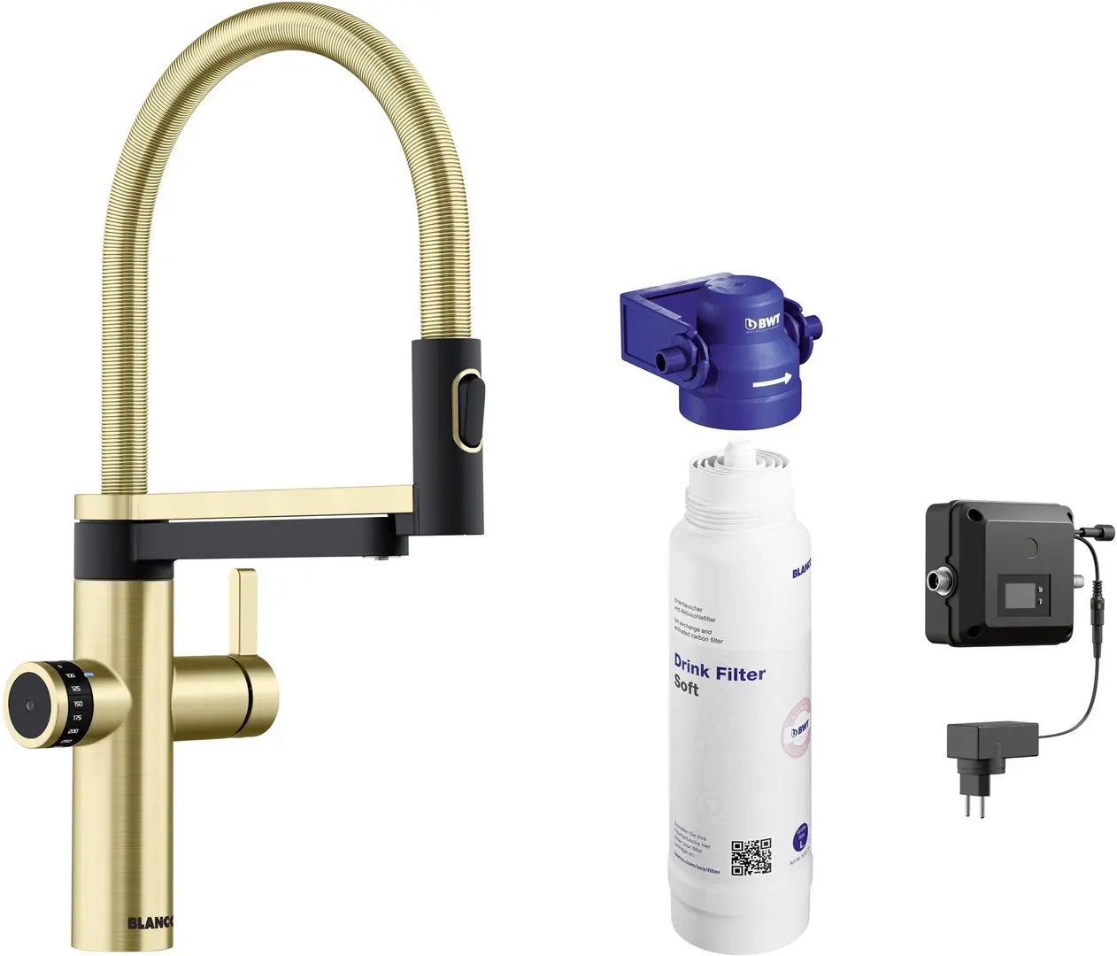 Смеситель для мойки Blanco Evol-S Pro 527430 (Satin Gold)