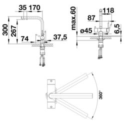 Baterie pentru chiuveta Blanco Fontas II Filter 526692 (Satin Gold) Thumb