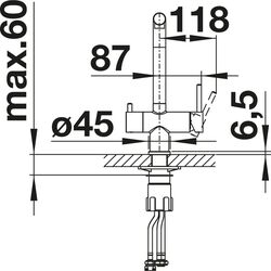Baterie pentru chiuveta Blanco Fontas II Filter 527736 (Satin Dark Steel) Thumb