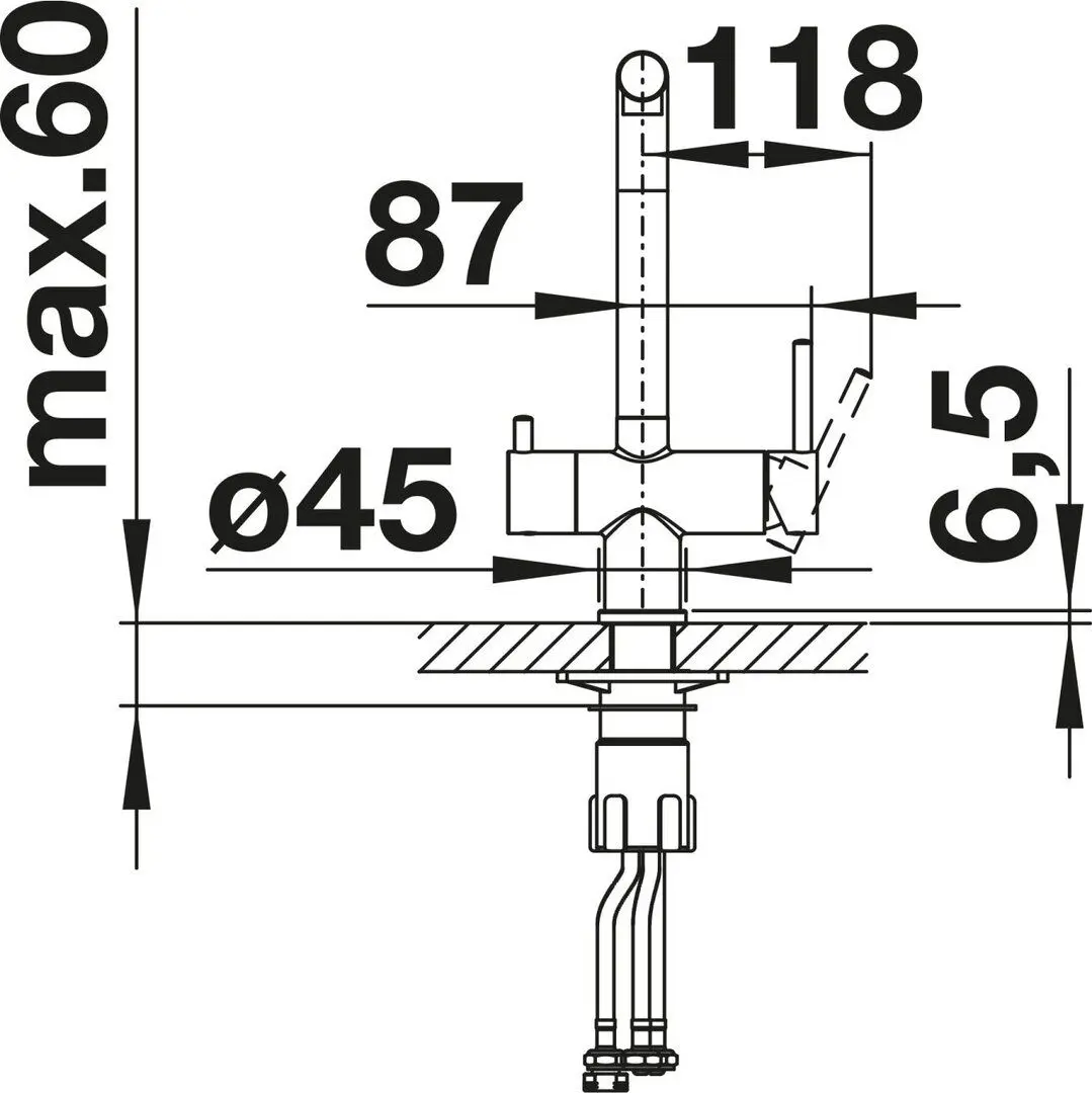 Baterie pentru chiuveta Blanco Fontas II Filter 527736 (Satin Dark Steel) - 3