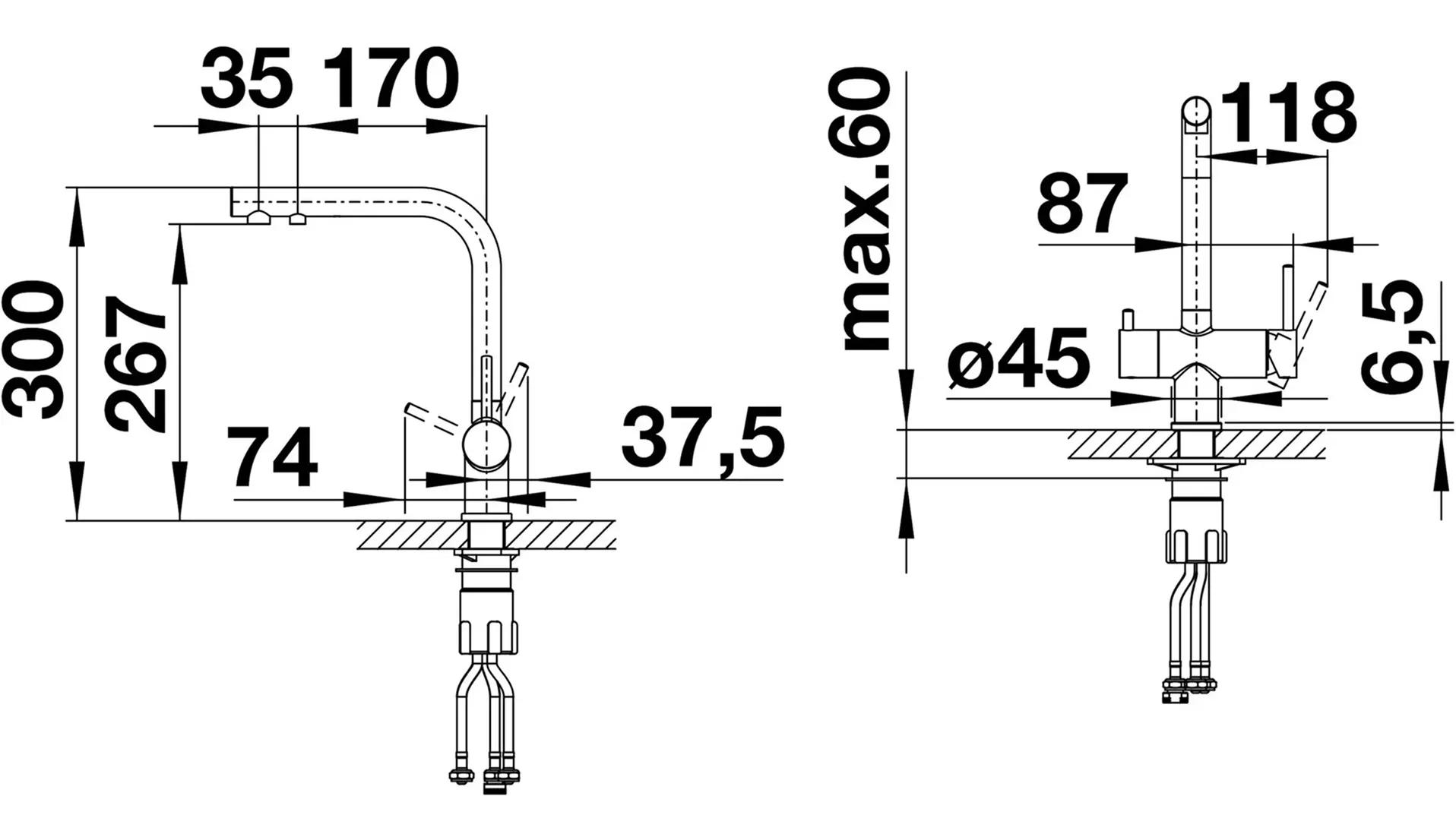 Смеситель для мойки Blanco Fontas II (Gray Beige)