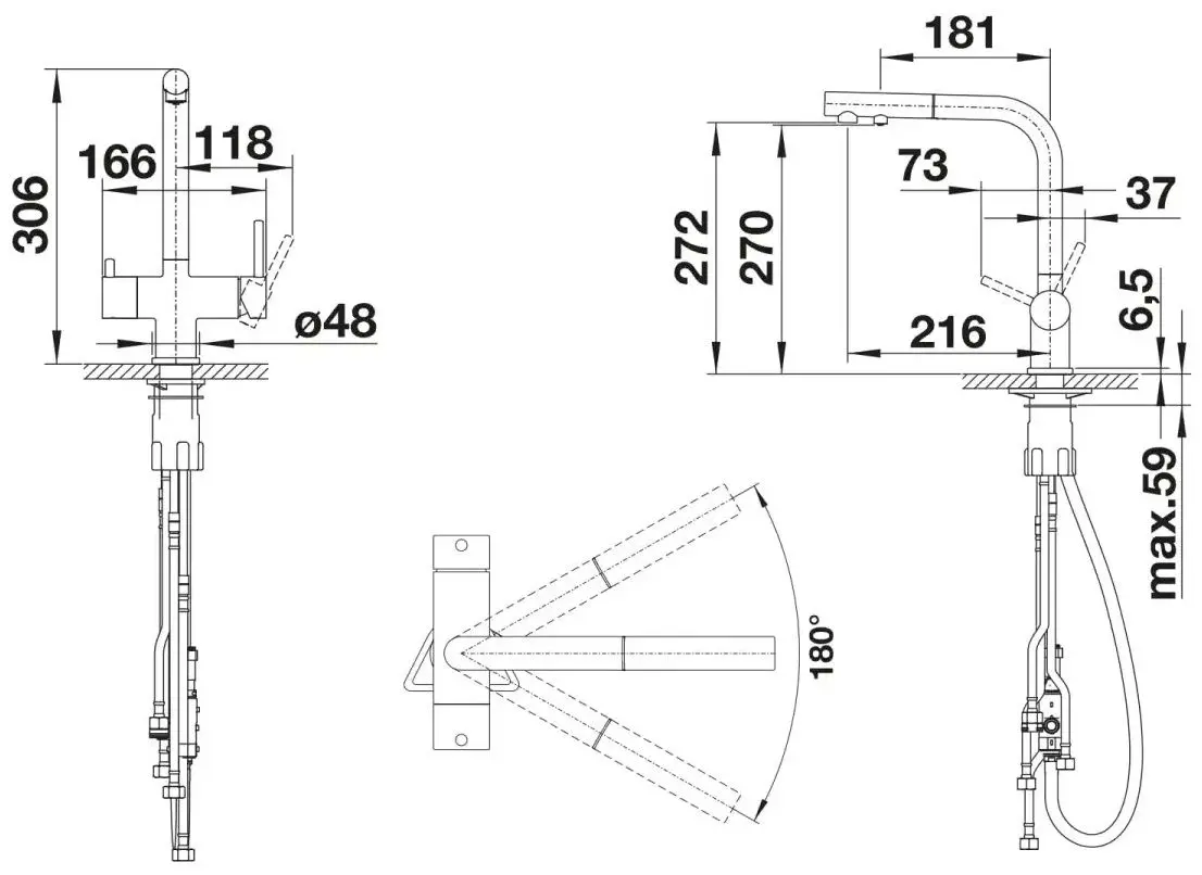 Baterie pentru chiuveta Blanco Fontas-S II 526947 (Soft White)