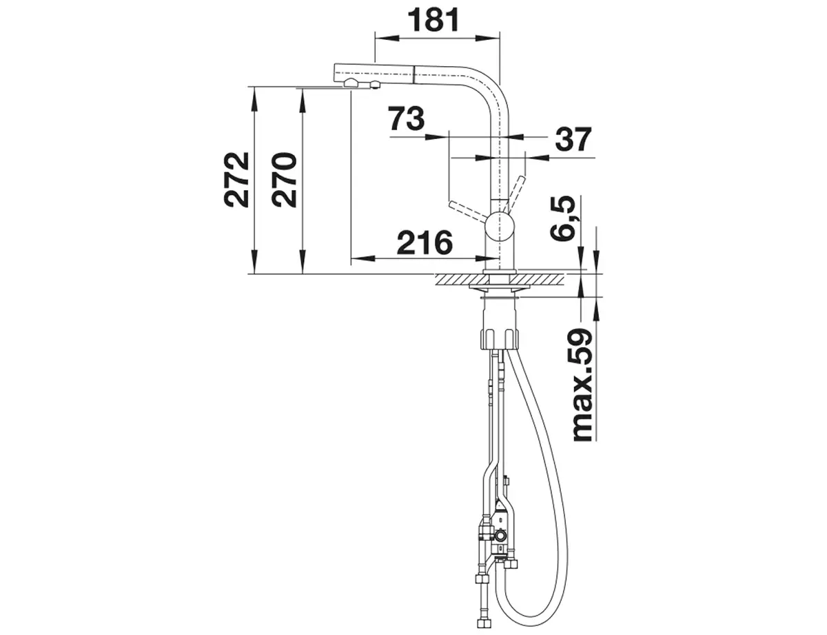 Смеситель для мойки Blanco Fontas-S II (Satin Dark Steel)