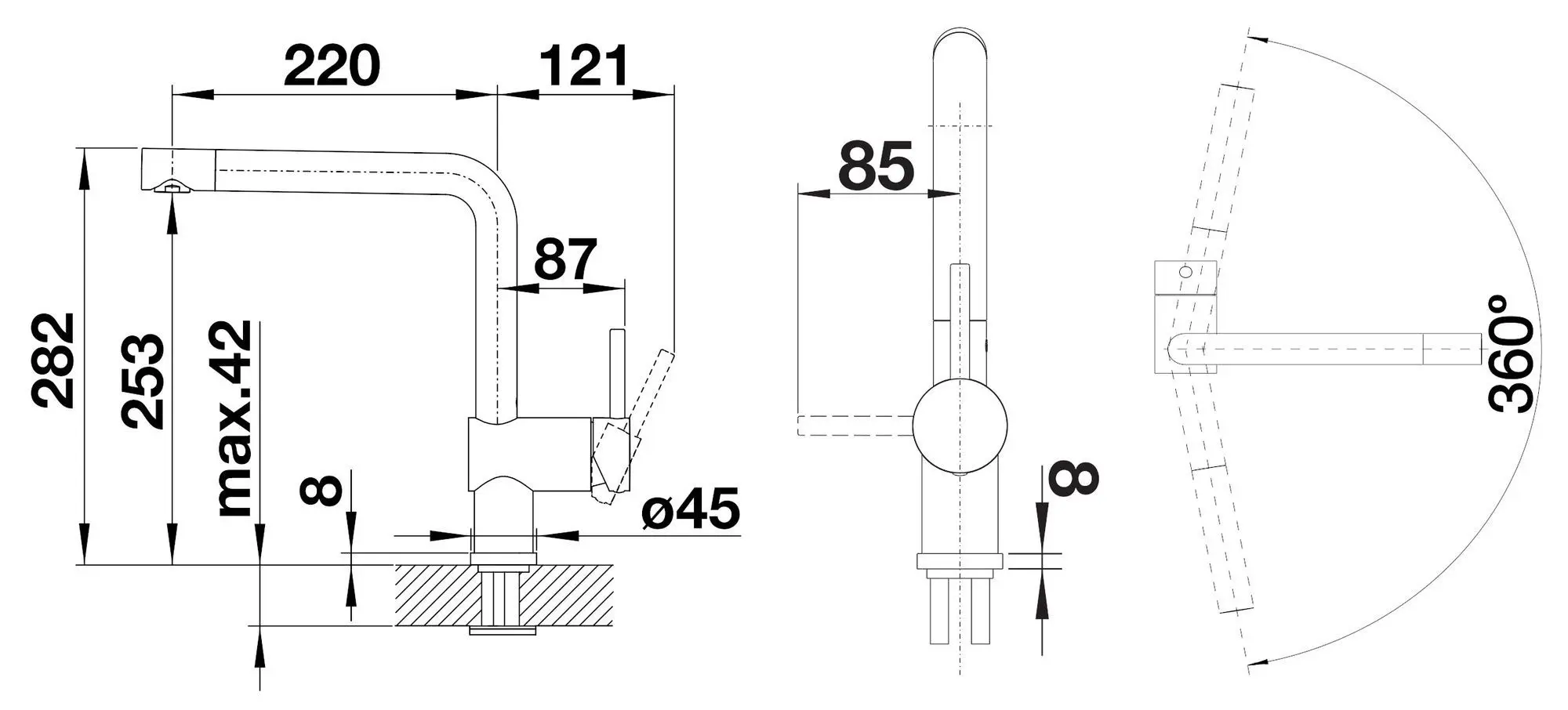Baterie pentru chiuveta Blanco Linus 516702 (White)