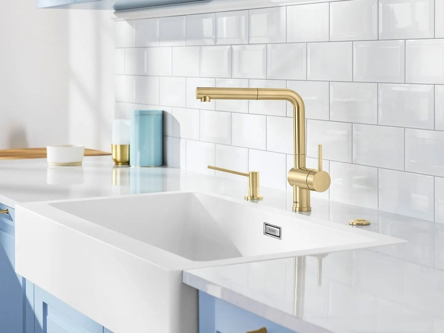 Baterie pentru chiuveta Blanco Linus-S 526684 (Satin Gold)