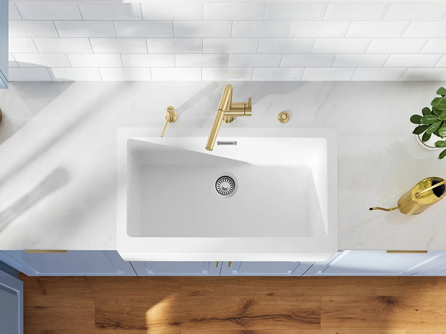 Baterie pentru chiuveta Blanco Linus-S 526684 (Satin Gold)