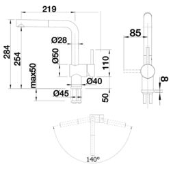 Baterie pentru chiuveta Blanco Linus-S 526684 (Satin Gold) Thumb