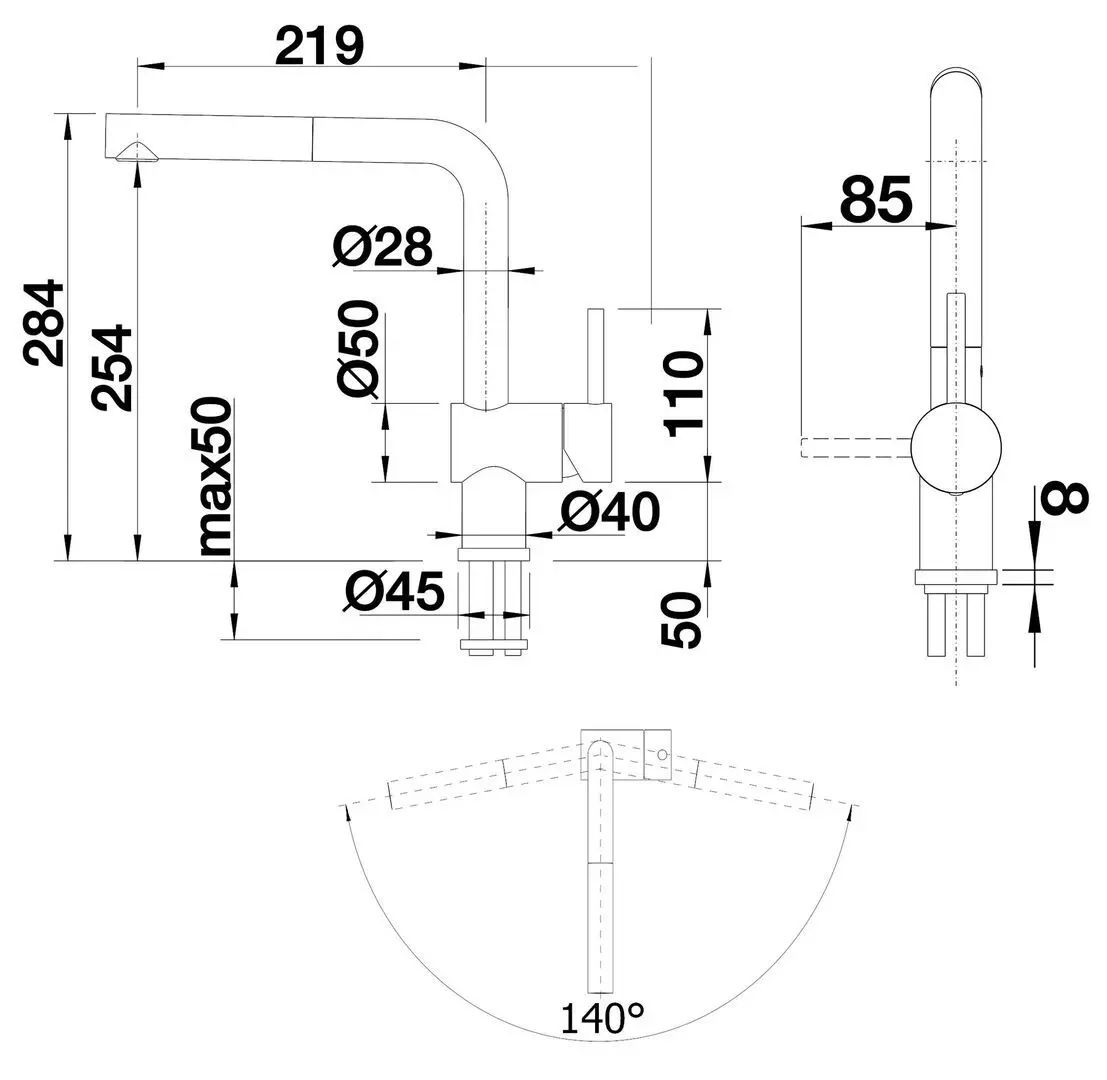 Baterie pentru chiuveta Blanco Linus-S 526684 (Satin Gold)