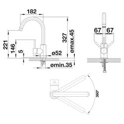 Baterie pentru chiuveta Blanco Mida 517742 (Chrome) Thumb